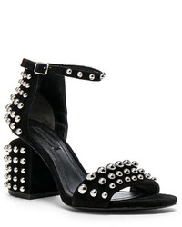 Alexander Wang Studded Suede Abby Sandals In Black