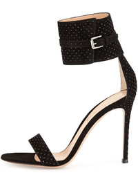 Gianvito Rossi Studded Suede Ankle Wrap Sandal