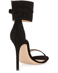 Gianvito Rossi Studded Suede Ankle Wrap Sandal