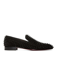 Christian Louboutin Black Suede Spikes Dandelion Loafers