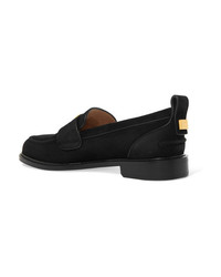 Stuart Weitzman Crome Studded Suede Loafers