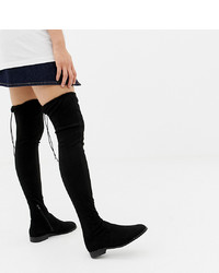 ASOS DESIGN Kaska Flat Studded Thigh High Boots