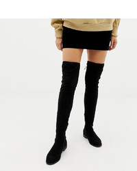 ASOS DESIGN Wide Fit Kaska Flat Studded Over The Knee Boots