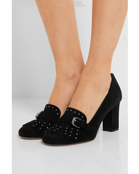 Tabitha Simmons Studded Suede Pumps Black