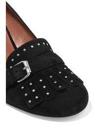 Tabitha Simmons Studded Suede Pumps Black