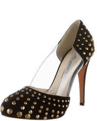Brian Atwood Suede Studded Pumps