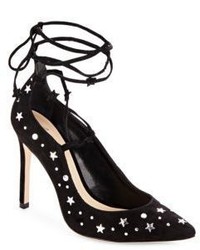 Walska Star Studded Suede Lace Up Pumps