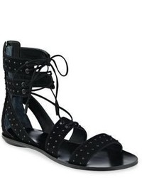 Fabia Studded Suede Lace Up Sandals
