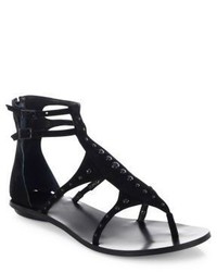 Fayth Studded Suede Ankle Strap Sandals