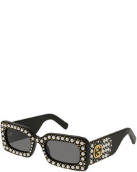 Gucci Chunky Studded Square Sunglasses Black