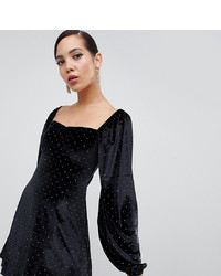 Asos Tall Asos Design Tall Studded Velvet Mini Dress With Sweetheart Neck