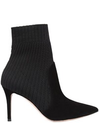 Gianvito Rossi 85mm Ribbed Knit Suede Ankle Boots
