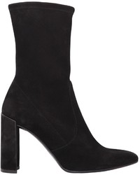 Stuart Weitzman 90mm Clinger Stretch Suede Ankle Boots