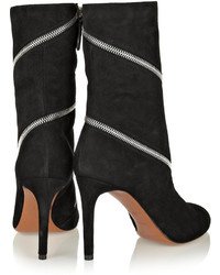 Alaia Alaa Zipped Suede Ankle Boots
