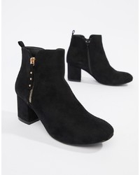 Office Alicia Black Zip Heeled Ankle Boot