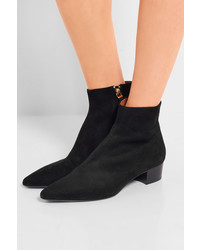 The Row Ambra Suede Ankle Boots Black