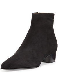 The Row Ambra Suede Pointed Toe Bootie Black
