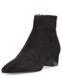 The Row Ambra Suede Pointed Toe Bootie Black