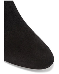 Valentino Appliqud Stretch Suede Ankle Boots Black