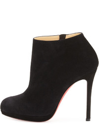 Christian Louboutin Bella Suede 120mm Red Sole Bootie Black