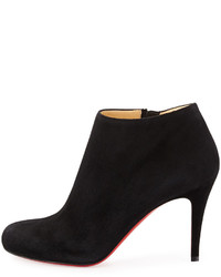 Christian Louboutin Belle Round Toe Suede Red Sole Bootie