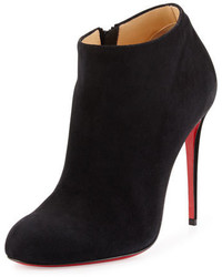Christian Louboutin Bellissima Suede Red Sole Bootie Black