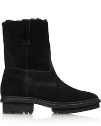 Balenciaga Biker Shearling Lined Suede Ankle Boots