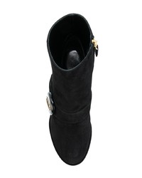 Prada Black 125 Suede Platform Ankle Boots