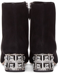 Miu Miu Black Crystal Heel Boots