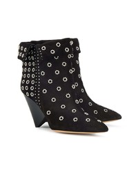 Isabel Marant Black Eyelet Lakky 90 Suede Boots