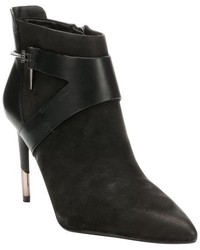 Dolce Vita Black Suede And Leather Isleen Ankle Booties