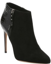 Alexandre Birman Black Suede And Snakeskin Embossed Leather Ankle Boots