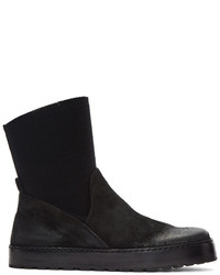 Marsèll Black Suede Cassata Sock Boots