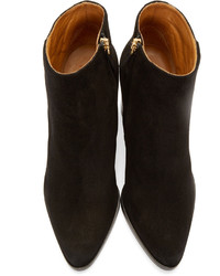 Chloé Black Suede Eyelet Ankle Boots