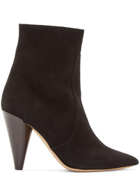 Isabel Marant Black Suede Heeled Nlle Ankle Boots