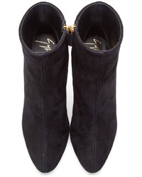 Giuseppe Zanotti Black Suede High Ankle Boots