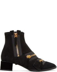 Pierre Hardy Black Suede Lou Ankle Boots