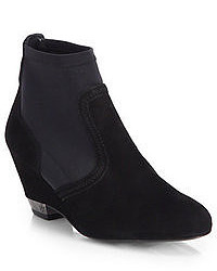 Tory Burch Brenda Suede Lycra Wedge Ankle Boots