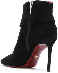 Cesare Paciotti Buckle Detail Pointed Ankle Boots
