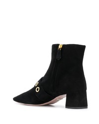 Prada Buckle Strap Pointed Boots