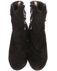 Christian Louboutin Buckle Suede Ankle Boots