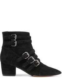 Tabitha Simmons Christy Buckled Suede Ankle Boots Black