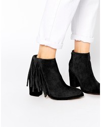 Asos Collection Riley Suede Western Fringe Ankle Boots
