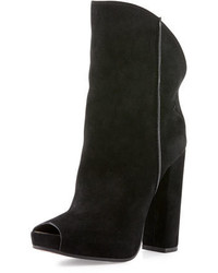 CNC Costume National Costume National Peep Toe Suede Ankle Boot Black