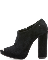 CNC Costume National Costume National Peep Toe Suede Bootie Black