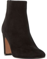 Dune Black Ophira Suede Almond Toe Ankle Boots