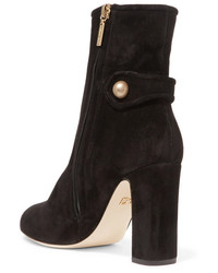 Dolce & Gabbana Embellished Suede Ankle Boots