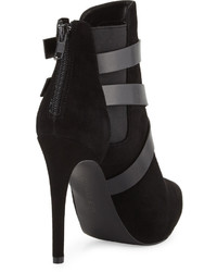 Charles David Fame Leather And Suede Platform Bootie