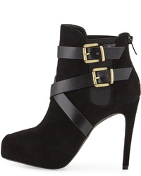 Charles David Fame Leather And Suede Platform Bootie