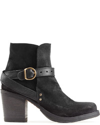 Fiorentini+Baker Fiorentini Baker Suede And Leather Buckle Strap Ankle Boots